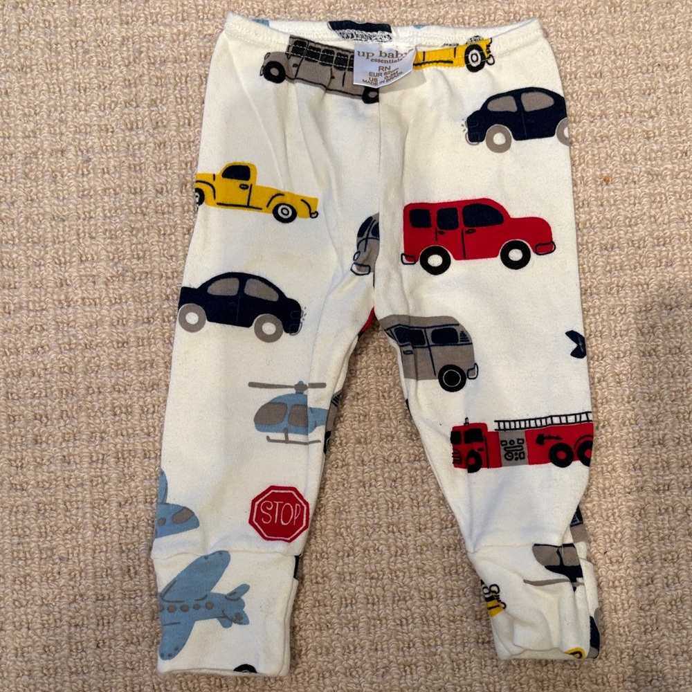 UP Baby Essentials White and Yellow Baby Pants